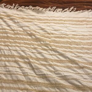 Moroccan style throw blanket Striped Cream and yellow world market